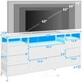 thumbnail image 3 of TV Stand with 10 Fabric Drawers for 65 70 75 Inches TV, 63" W Entertainment Center TV Console Table with LED Lights & Power Outlets & Open Storage Shelves, 3 of 9
