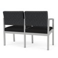 thumbnail image 5 of Lenox Steel Reception Waiting Loveseat / Silver Steel / Dark Gray / Black, 5 of 5