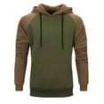 thumbnail image 2 of Men Hoodies Color Block Patchwork Blend Fleece Pullover Kanga Pocket Sweatshirts, 2 of 9