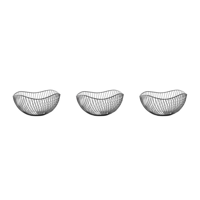 Youkk Fruit Basket Open Wire Modern Style Wide Application Multifunctional Metal Fruit Baskets black Oblique large 3Set