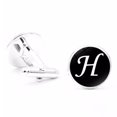 thumbnail image 4 of kurtrusly 1 Pair Men's Letter Cufflink Wedding Formal Initial Alphabet Stainless Steel Cufflink, Letter H, 4 of 7