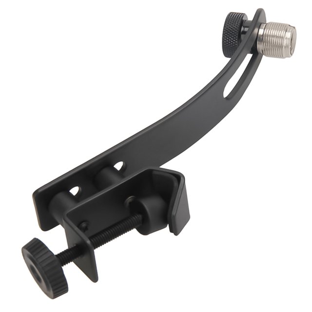 1Pc Drum Microphone Shockproof Clip Drum Mic Rim Mount Holder Adjustable Universal Mic Set Clamp Musical Instrument Tool (Black)