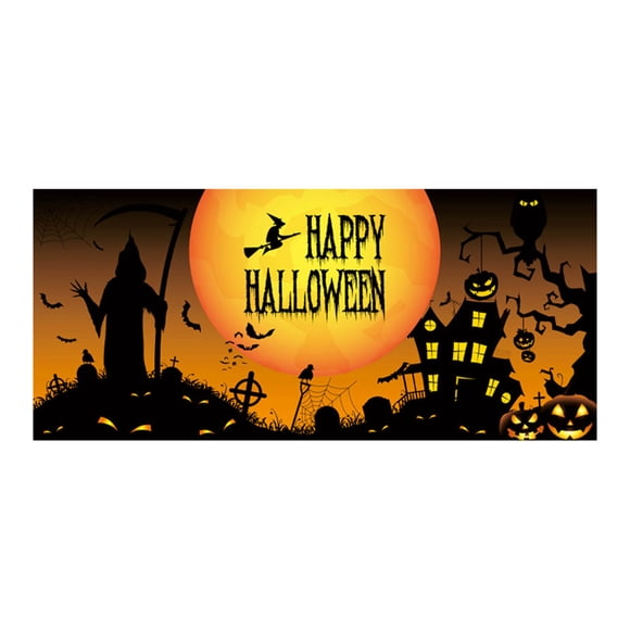Halloween Garage Banner Decorations Outdoor Indoor Hanging Party Supplies Scary Theme Decorative Sign Baseball Pennant Flags Canadian Flag Small 4x6 Outdoor Pennant Lights Custom Banners And Signs