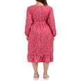 thumbnail image 4 of Robes Assorties Maman et Moi pour la Famille Col Rond Manches Longues Taille Haute Imprimé à Pois Robe Longue à Volants avec Ceinture pour Maman Enfants, 4 of 6