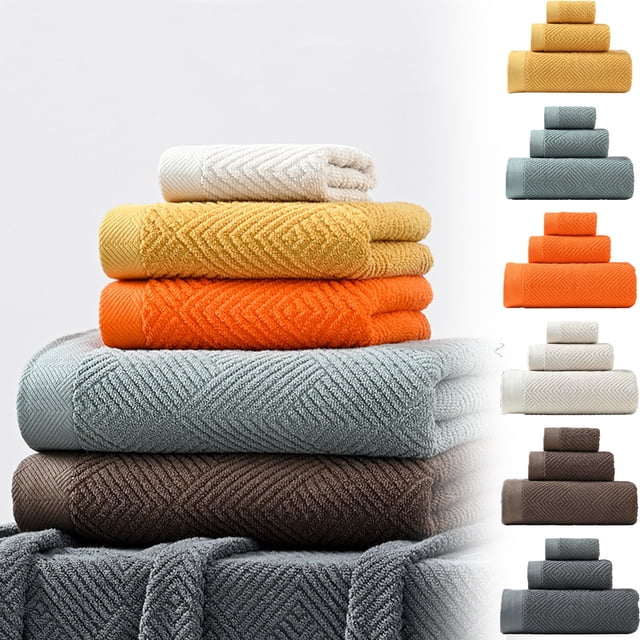 Sentmoon Towels for Bathroom Beach Towel Bath Towels Set for Bathroom Thick Soft Absorbent Towel Set Of 3 Household Wash Face Gift Towel for Bathroom and Spa
