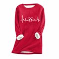 thumbnail image 1 of Birdeem Womens Large Loose Raglan Top Thickened and Velvet Lamb Wool Warm Underlay, 1 of 1