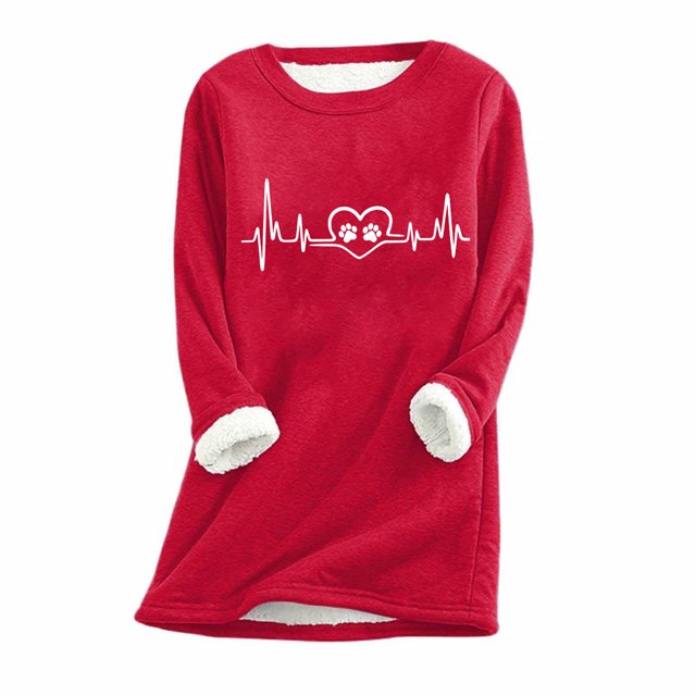Birdeem Womens Large Loose Raglan Top Thickened and Velvet Lamb Wool Warm Underlay