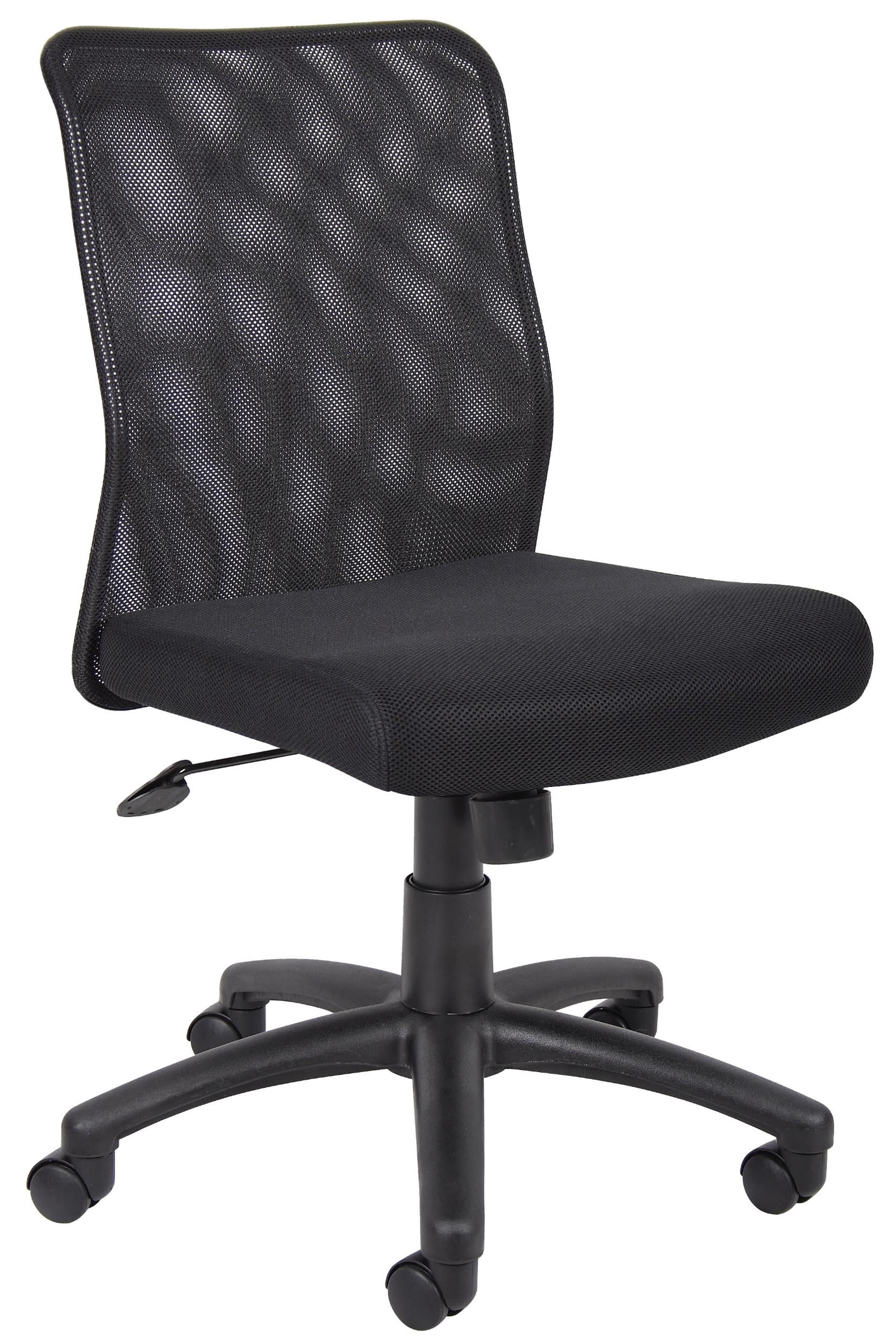 Boss Office Products Mesh Back Fabric Task Office Chair in Black