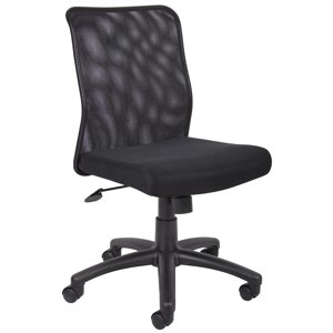 Boss Office Products Mesh Back Fabric Task Office Chair in Black