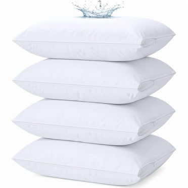 Beddora Ensemble de 4 Protège-Oreillers Grand Lit – Housses Imperméables à Fermeture Éclair, Douces et Silencieuses, Anti-Punaises de Lit et Anti-Acariens, 20 x 30 Po