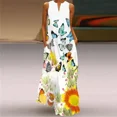 thumbnail image 1 of JUNWELL Femmes Été Boho vintage maxi Robe Femmes Poche en Vrac casual Imprimer A-Ligne Robes, 1 of 7