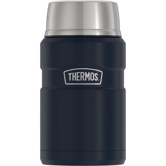 Bocal Isotherme Sous Vide Thermos Stainless King de 24 oz avec Cuillère Pliante, Bleu Nuit