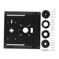 thumbnail image 3 of GROWTH TANK Plaque d'Insertion pour Table de Défonceuse Accessoire Planche à Rabat 9.6x9.4 Pouces Résistant à l'Usure pour Bancs de Menuiserie Alliage d'Aluminium Noir, 3 of 9