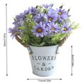 thumbnail image 2 of Artificial Flower Pot Home Office Desktop Vintage Style Fake Floral Decor Potted Plant  Blue Purple, 2 of 8