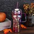 thumbnail image 2 of Gobelet en acrylique irisé violet avec tête de mort de 31,6 oz, 2 of 6