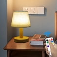 thumbnail image 4 of Boovnll Led Solid Wood Desk Lamp Stable Fabric Study Reading Lamp Suitable for Home Decoration Linen Plain Warm Night Light Indoor Lighting Desk Reading Lamp, 4 of 8