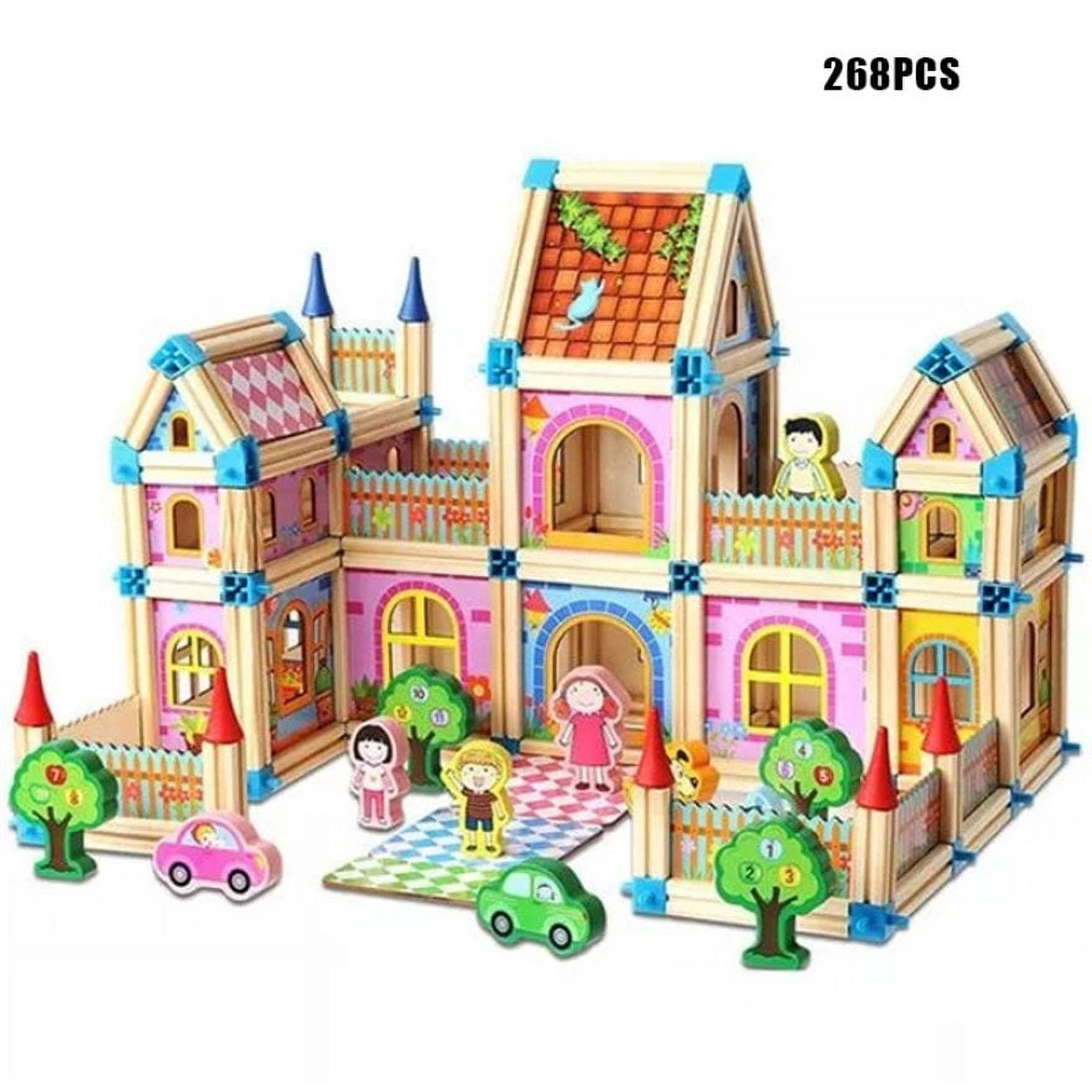 DIY Master of Architecture Wooden Castle Blocks Wooden Building Blocks Birthday Gift for Kids