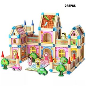 DIY Maître d'architecture Château en bois Blocs de construction en bois Cadeau d'anniversaire pour les enfants