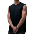 thumbnail image 4 of Besolor Men's Athletic Tank Tops Crewneck Sleeveless Workout Shirts Casual Muscle Gym Solid Color Base Tees, 4 of 4