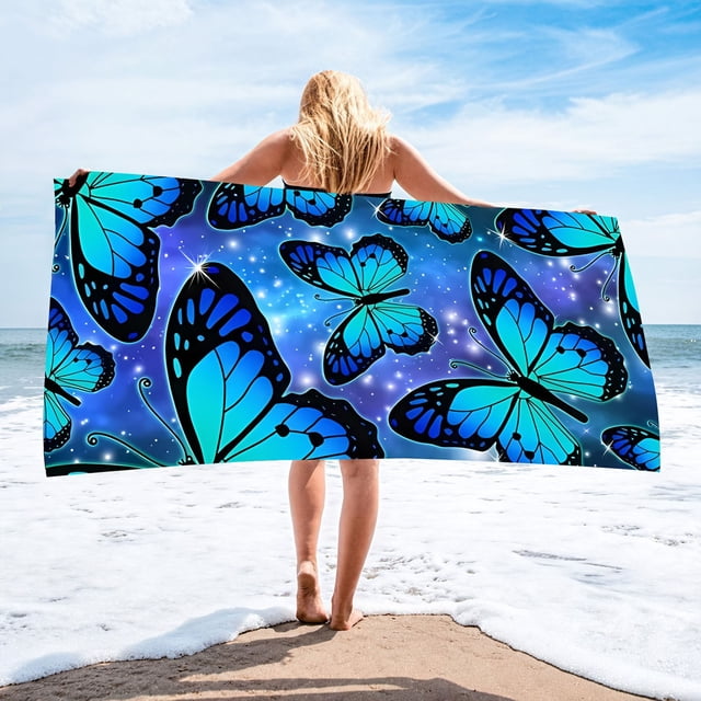 Dvkptbk Large Oversized Beach Towel, Quick Dry Towels for Swimming Pool Camping Beach Accessories, Absorbent Sandproof, Lightweight Towels for Beach Vacation Essentials Gift