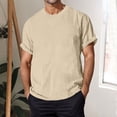 thumbnail image 2 of Cathalem T-Shirt pour Homme à Manches Courtes, Col Ras du Cou Uni, Kaki TG, 2 of 5