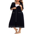 thumbnail image 2 of Robe Longue Fendue à Col Rond avec Fermeture Éclair pour Femmes Manches Courtes, 2 of 5