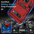 thumbnail image 5 of KOMI Compatible with Google Pixel 7a Case Built in Slide Camera Lens Cover+Screen Protector+Finger Ring Holder Kickstand,Heavy Duty Shockproof Full Body Protective Phone Cover,2023 Red, 5 of 5