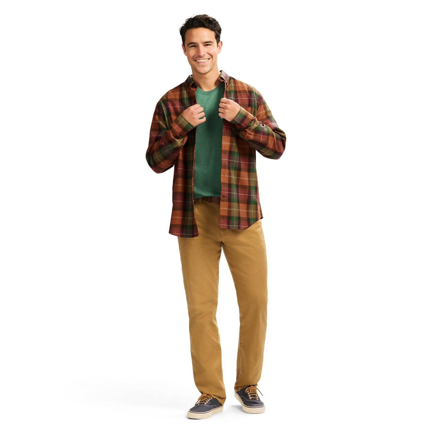 Chemise boutonnée à manches longues en flanelle Stratton pour homme IZOD, Tailles P-XXL