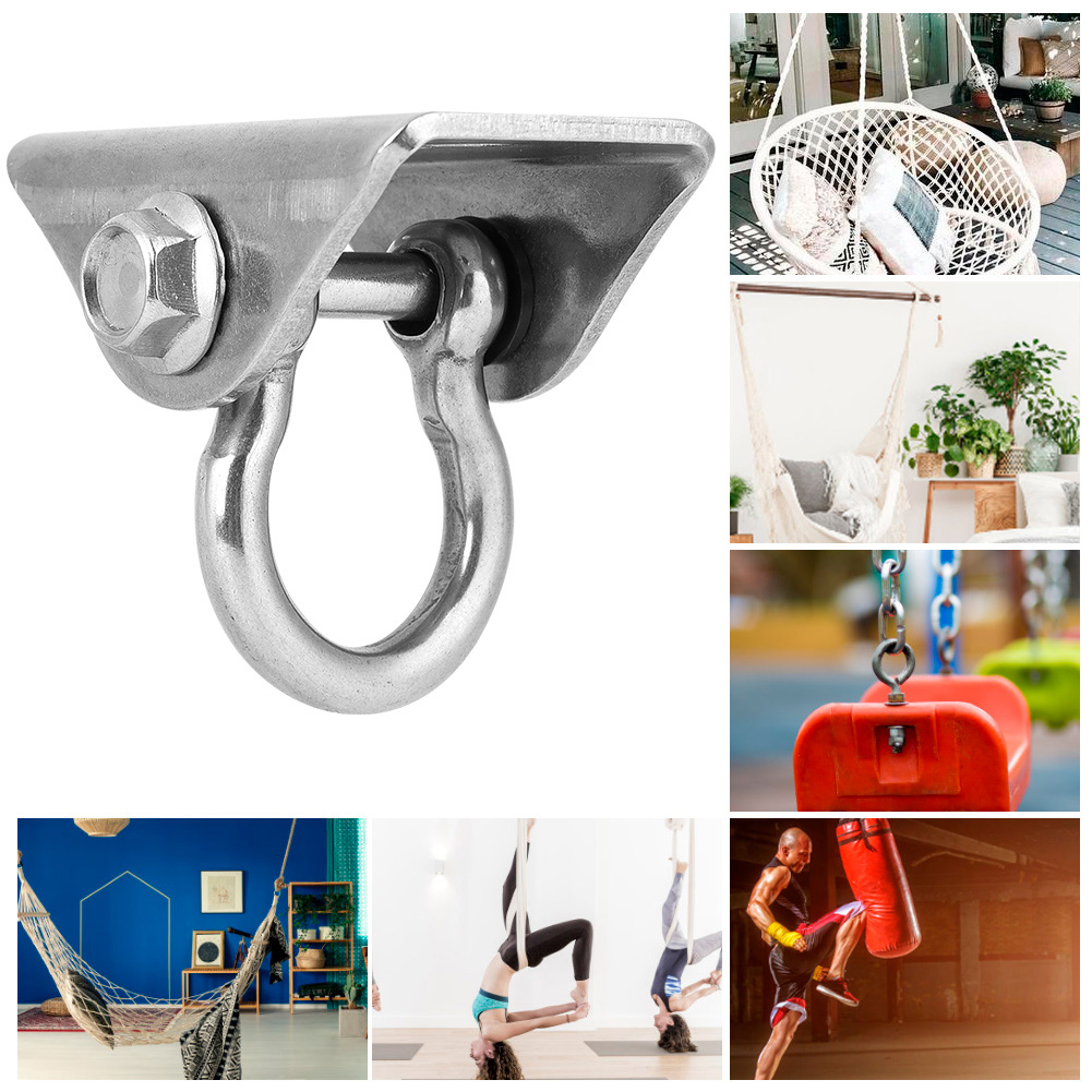 Fosa Stainless Steel D-Type Suspension Swing Hanger Hook Fixed Plate Hammock Hanging Chair Accessory, Swing Hanging Fixed Plate