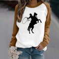 thumbnail image 2 of CEHVOM Mode Femmes Décontracté Imprimé Col Rond Manches Longues T-Shirt Ample Blouse Pull Tops Chandails en Molleton Sans Capuche Liquidation, 2 of 4