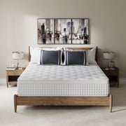 White 10 inch Queen Size Hybrid Mattress in a Box, Memory Foam & Individually Wrapped Coil, Support, Breathable, Pressure relief- 120 Night Trial