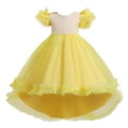 thumbnail image 1 of PMVFHDE Robes pour Petites Filles Enfants Bébé Enfants Printemps Été Robe de Fête pour Filles Colorée Train Robe pour Enfants Robe Fille Anniversaire Robe pour Enfants, Jaune, 3-4 Ans, 1 of 6