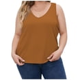 thumbnail image 1 of Timegard Womens Plus Size Tank Tops Ribbed V-Neck Comfy Casual Loose Shirt Top Basic Tee Blouse Undershirts, 1 of 7