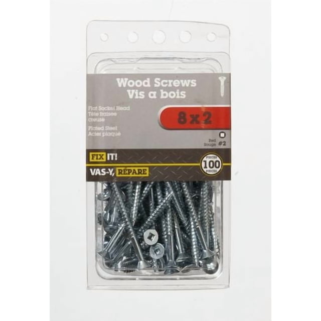 8x2" Flat Head Wood Screw 100 Pieces