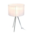 thumbnail image 3 of Simple Designs Brushed Nickel Tripod Table Lamp with Pleated Silk Sheer Shade, 3 of 5