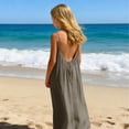 thumbnail image 1 of EGNMCR Robe Longue Ample à Bretelles pour Filles, Mode, Mignonne, Couleur Unie, avec Cordon au Dos, Robe pour Filles, 1 of 9