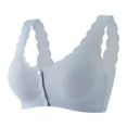 thumbnail image 1 of AherBiu Bras for Women Wirefree High Support Smoothing Bralettes Seamless Front Closure Button Lingerie, 1 of 5