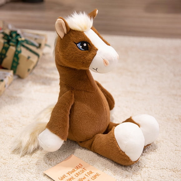 Rvkxad Simulation Running Ponys Plush Toy, Chinese Zodiac Horse Year Mascot Doll for Decoration Gift, Soft Stuffed Animal