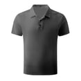 thumbnail image 1 of Pisexur Mens Ribbed Dress Shirts Short Sleeve Relaxed Fit Golf Shirt Tops Summer Solid Color Collar Button Down Blouses Casual Work Out Shirts for Mens Trendy, 1 of 3