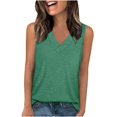 thumbnail image 1 of Timegard Womens Tank Tops V Neck Solid Color Fitting Comfy Sleeveless Top Summer Casual Basic Tee Shirts, 1 of 7