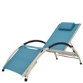 thumbnail image 1 of Vivere Aluminum Dockside Sun Lounger with Pillow - Turquoise, 1 of 3