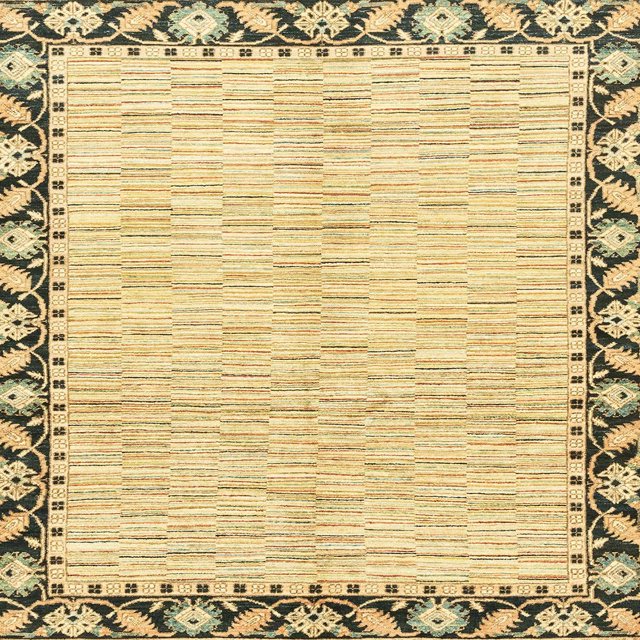Ahgly Company Tapis d'Intérieur Carrés Abstraits Brun Cannelle, Tapis de Zone Abstraits, 4 Pieds Carré