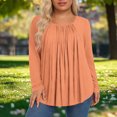 thumbnail image 2 of Hauts pour Femmes Grande Taille, Chemises Décontractées à Manches Longues Coupe Décontractée, Blouses à Col Rond T-Shirt Surdimensionné Confortable, Tenue d'Intérieur Tendance 2026 pour Usage Quotidien, 2 of 6