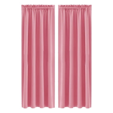 WLOELOEW Rideaux Occultants Économes en Énergie pour Chambre et Cuisine avec Isolation Thermique Couleur Unie Rose Tissu 100 % Polyester 42 X 72 Pouces - Rideaux Isolants Thermiques Rose