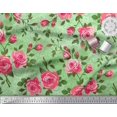 thumbnail image 3 of Soimoi polyester Crepe Fabric Leaves & Rose Flower Print Sewing Fabric Yard 42 Inch Wide, 3 of 3