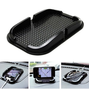 ZZkhGO Silicone Car Phone Holder, Non-slip Dashboard Mount with Storage Tray, Windshield Navigation Mount for Smartphone Glasses
