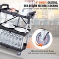 thumbnail image 3 of VEVOR Foldable Utility Service Cart, 3 Shelf 165LBS Heavy Duty Plastic Rolling Cart with Lockable Wheels, Ergonomic Handle, Portable Garage Tool Cart for Warehouse/Office/Home(25.62"x15.43"x32.76"), 3 of 9