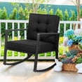 thumbnail image 3 of Gymax 2PCS Outdoor Wicker Rocking Chair Patio Rattan Single Chair Glider w/ Black Cushion, 3 of 9