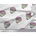thumbnail image 3 of Soimoi Polyester Crepe Fabric Leaves & Floral Block Decor Fabric Printed Yard 52 Inch Wide, 3 of 3