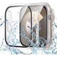 thumbnail image 1 of XiHAMA Waterproof Case Compatible with Apple Watch SE (2nd Gen) Series 6 5 4 Screen Protector, Tempered Glass Hard PC Bumper Face Cover, 1 of 7
